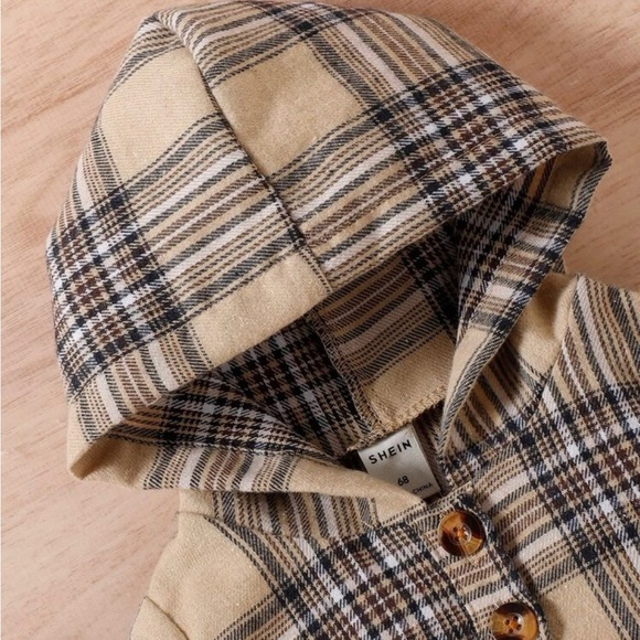 Baby plaid print kangaroos pocket hoodie & sweat pants - Picture 3 of 5